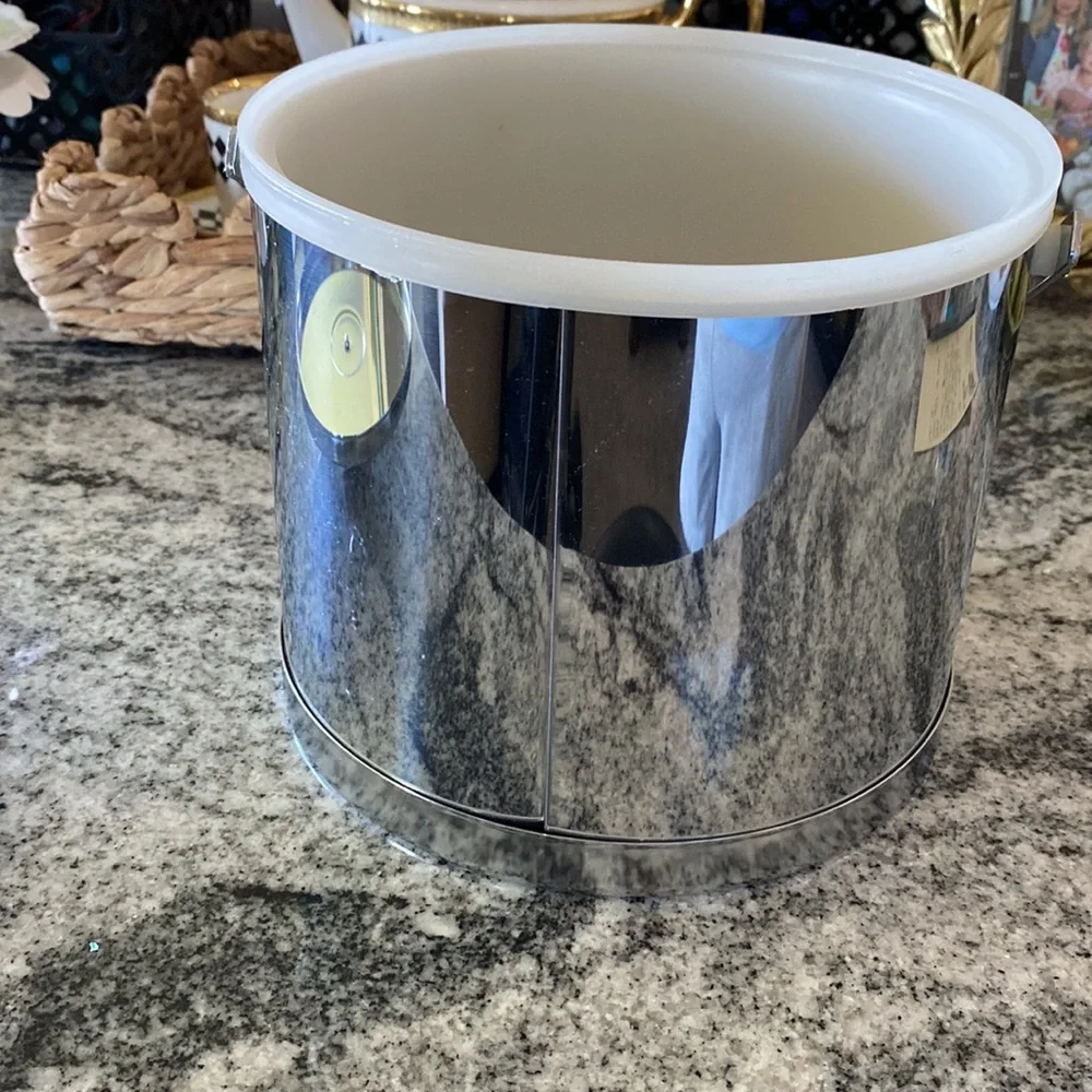 ATAPCO Mid-Century Modern Stainless Ice Bucket with Wood Accents!